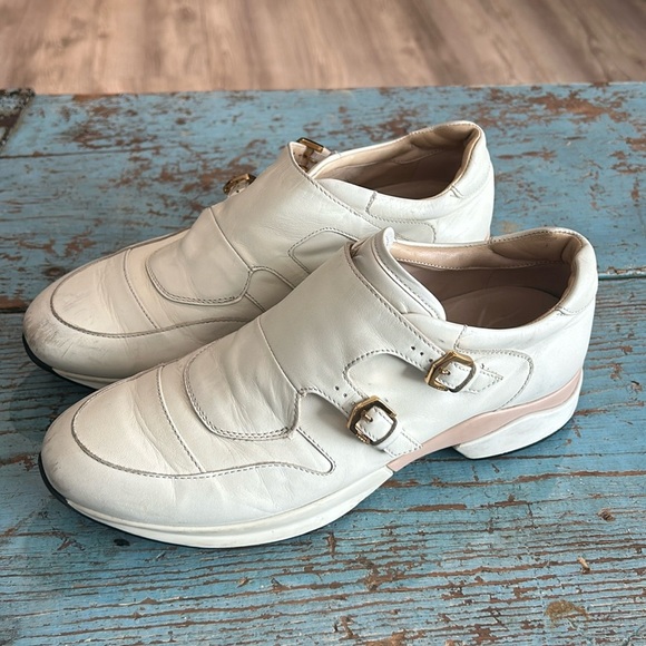Tod’s White Leather Buckle Detail Sneakers Size 6.5 - Picture 2 of 12